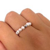Inel perle naturale albe si argint DiAmanti MS23364R_W-G